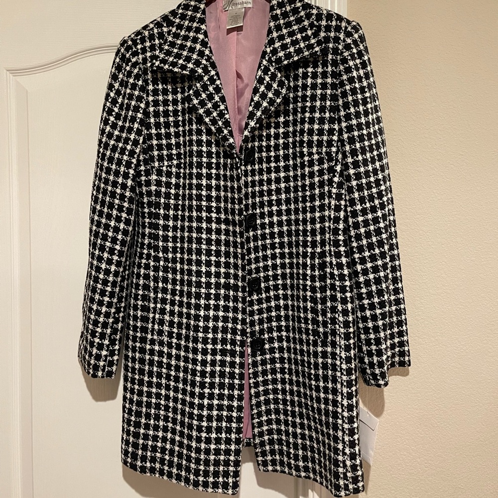 Dress Barn boucle houndstooth coat NWT